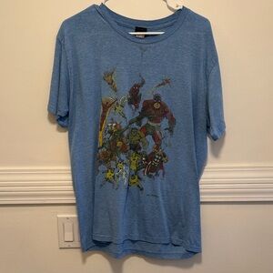 Vintage Blue Graphic Tee Avengers Marvel T-Shirt